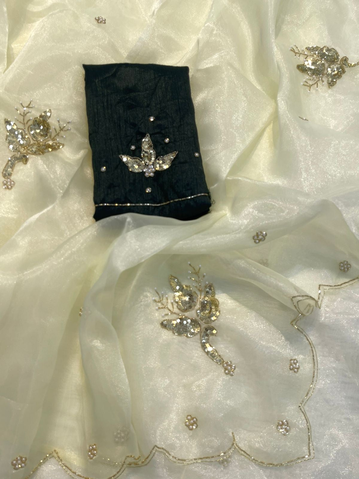 Soft organza with handwork