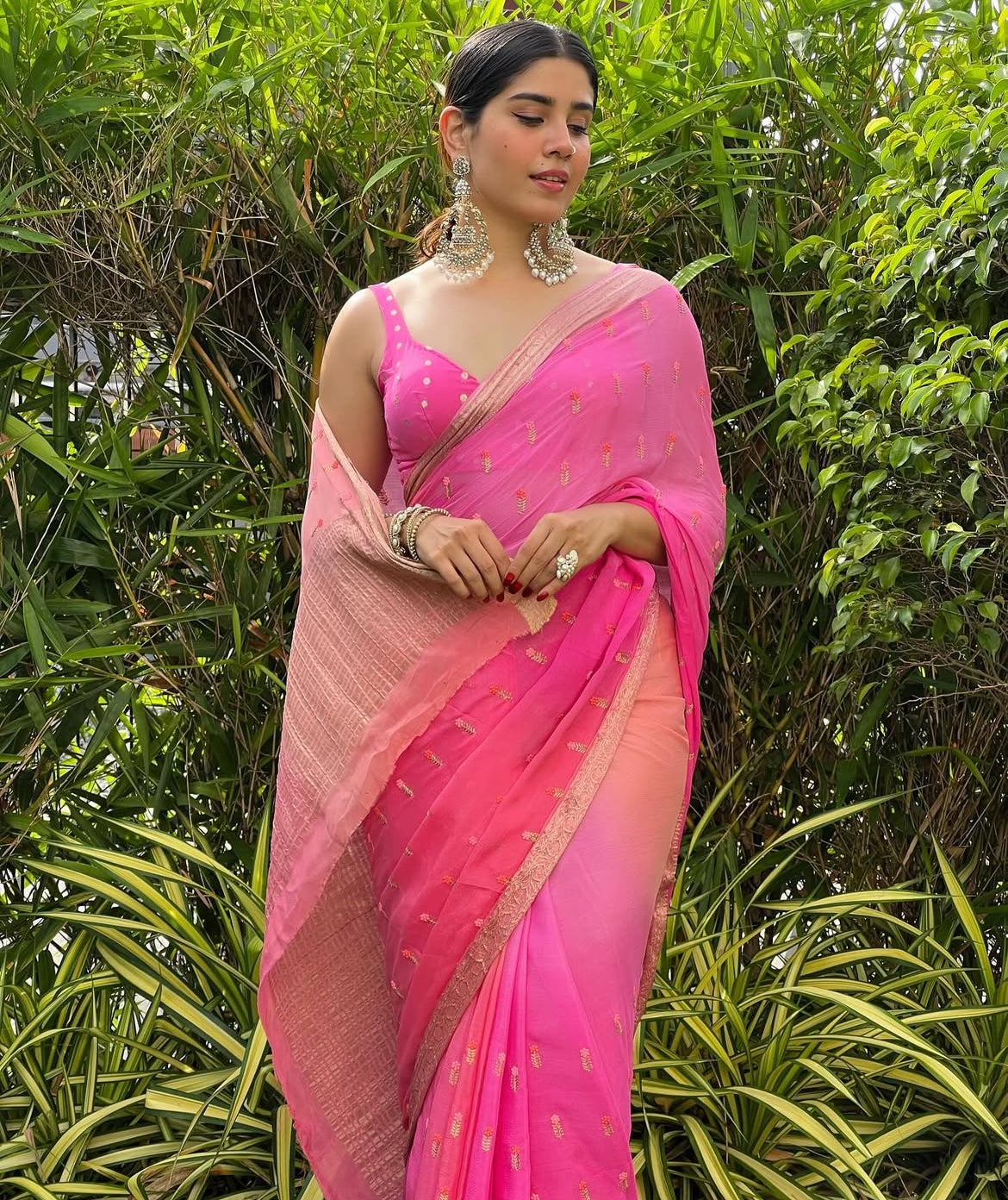 Soft ombré chinon crepe silk
