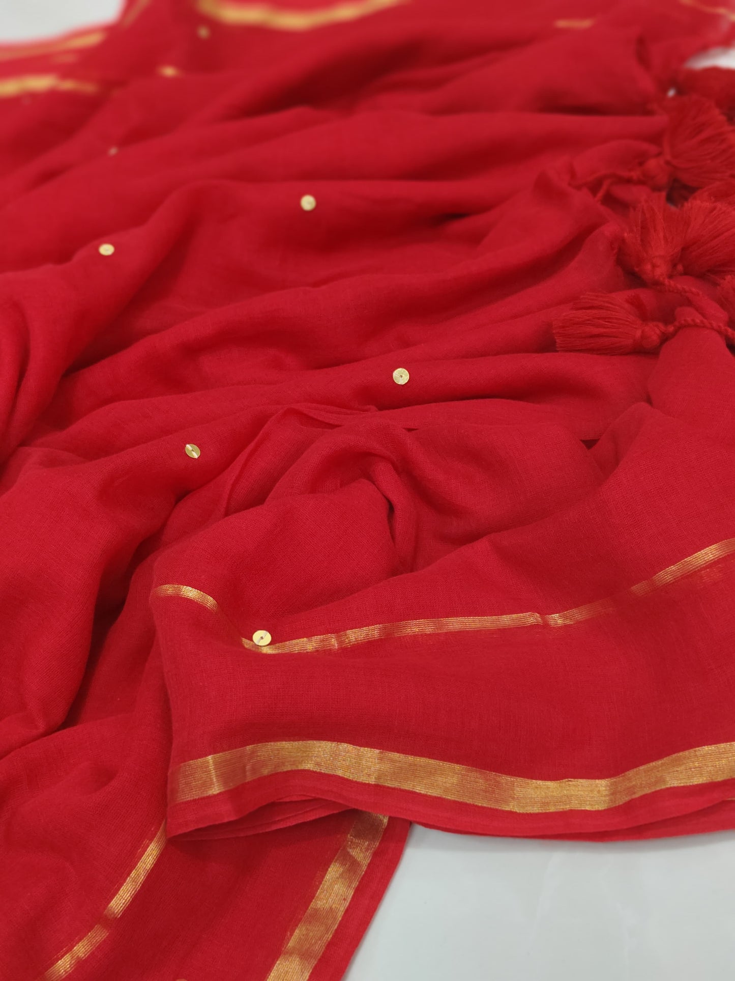 Soft Mul cotton with double zari border