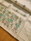 Pure organza silk saree with minakari embroidery