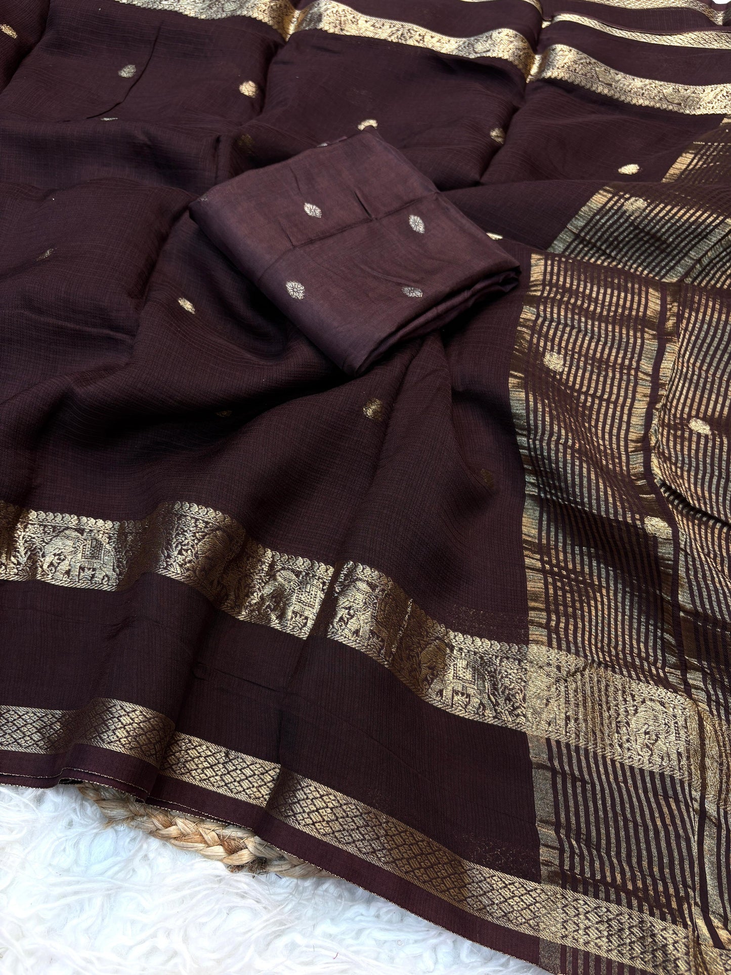 Beautiful viscose kota saree with dual jacquard border