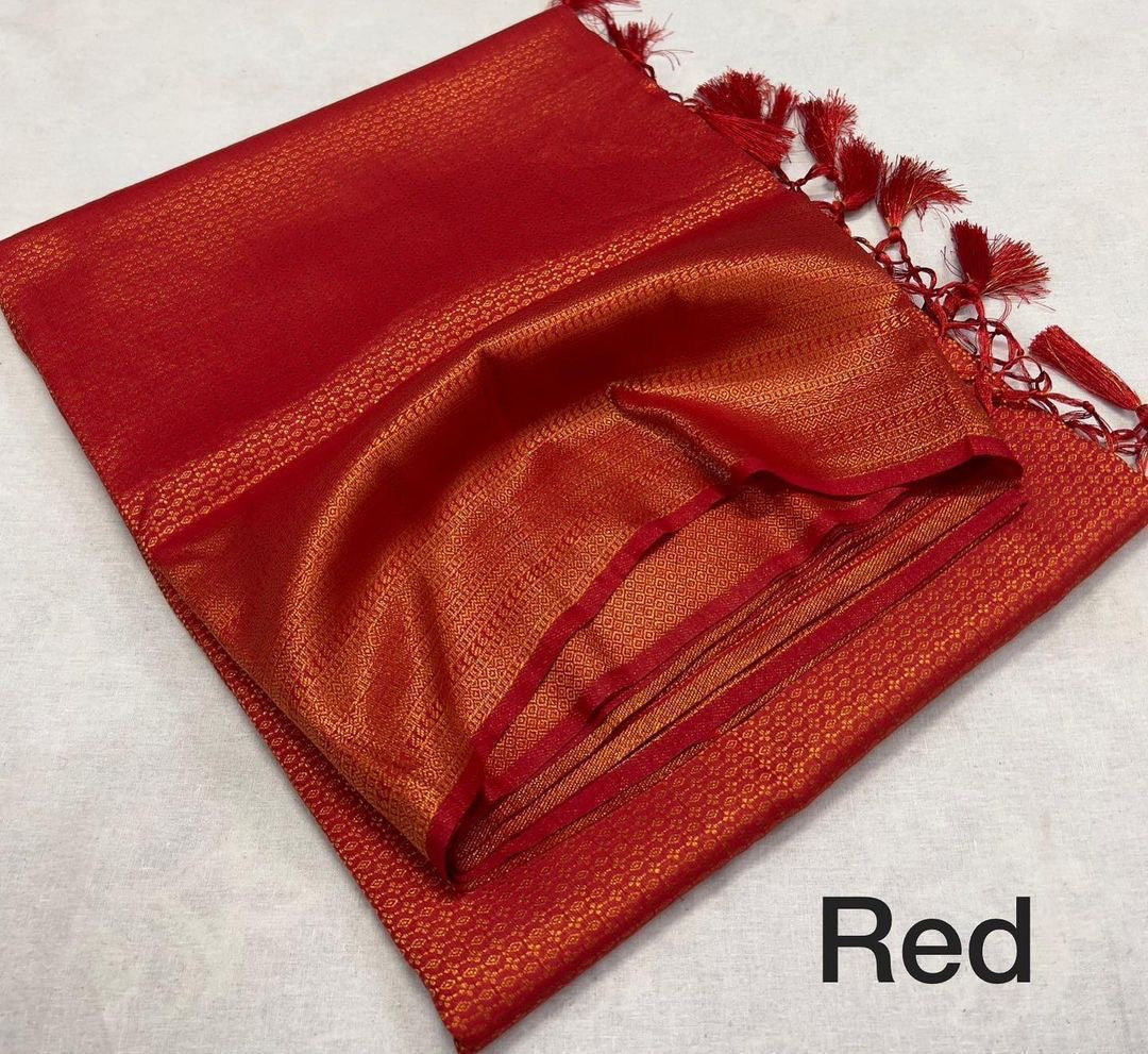 Soft kubera soft silk with copper zari