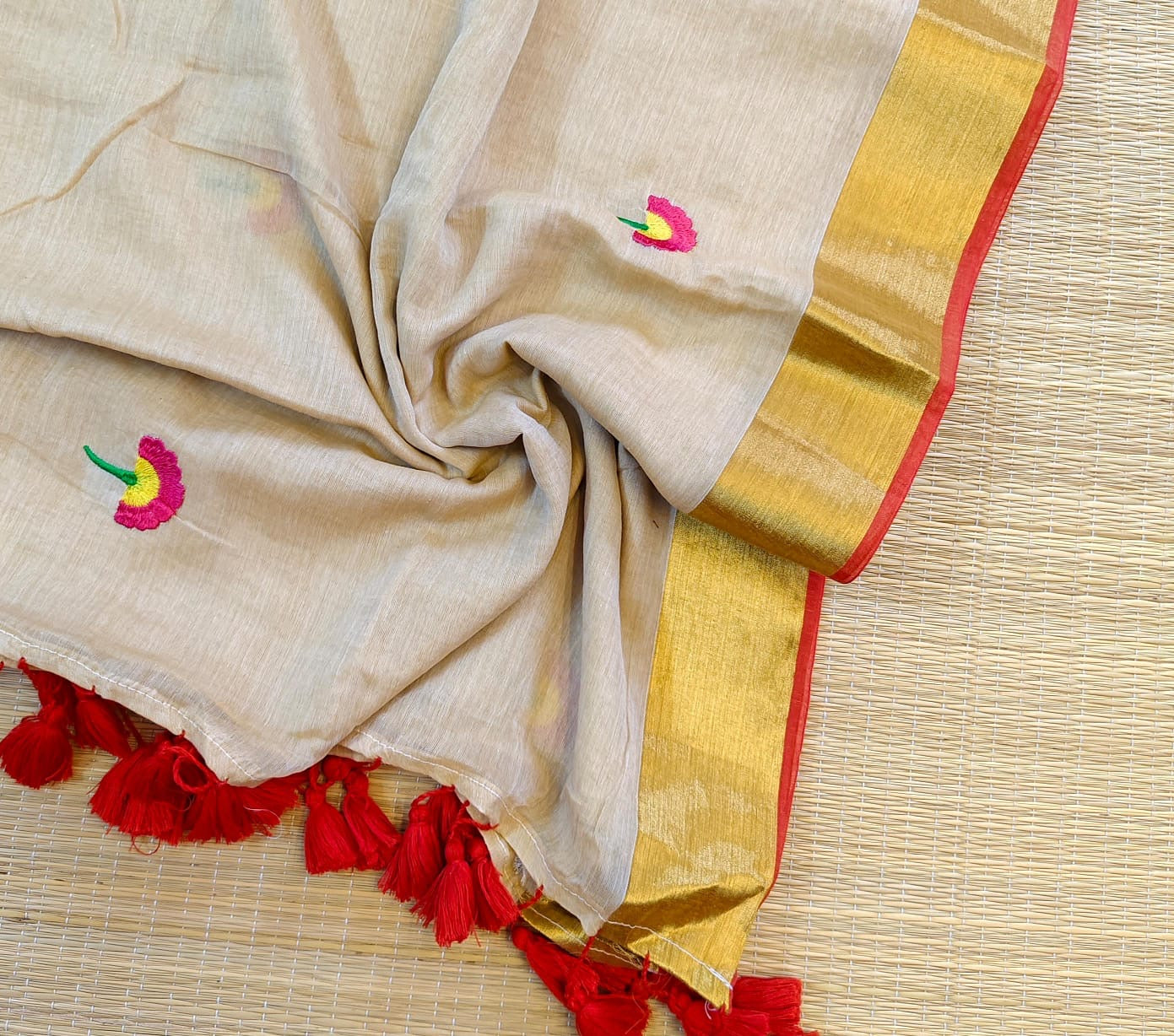 Soft mul cotton with embroidery