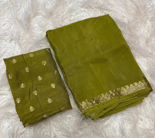 Soft viscous crepe silk saree
