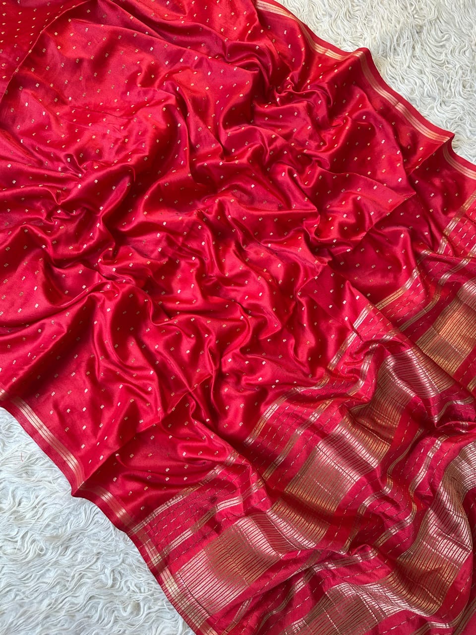 Banarasi semi katan silk with buttas