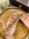 Beautiful floral coin choker - green