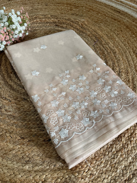 Premium semi organza saree with thread work