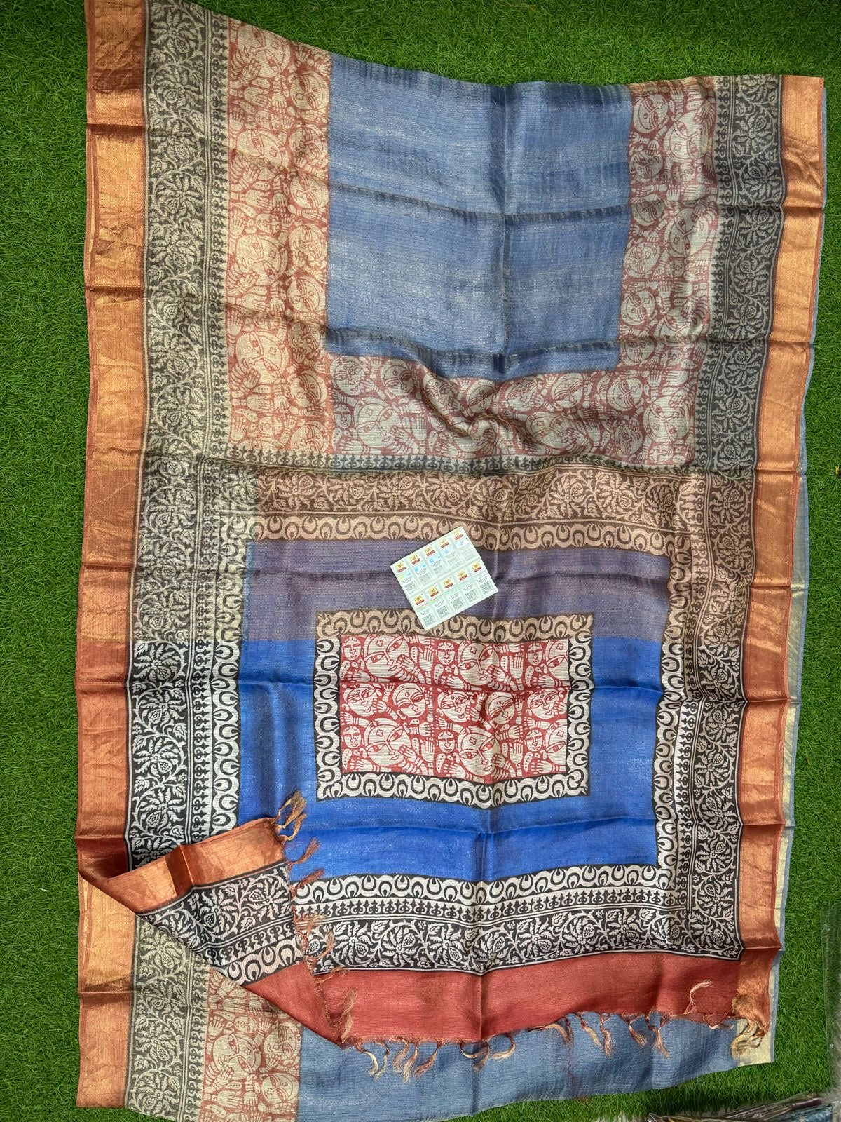 Beautiful soft tussar tissue printed silk saree (Prebooking)