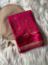 Pure georgette viscous saree with rich satin border and tiny flower buttas
