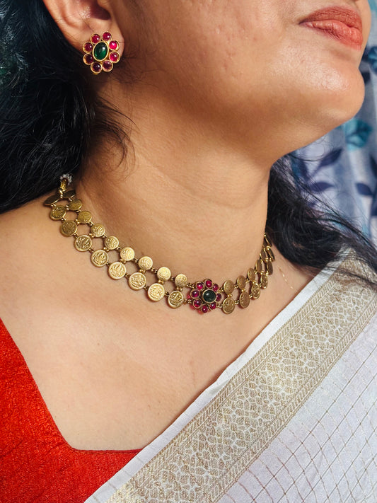 Double layer coin choker - Mix