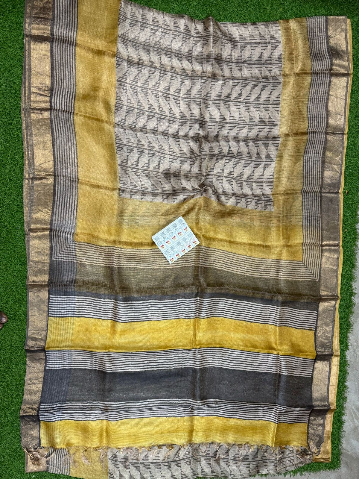 Beautiful soft tussar tissue printed silk saree (Prebooking)