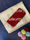 Premium Pure viscous dola silk saree with contrast blouse