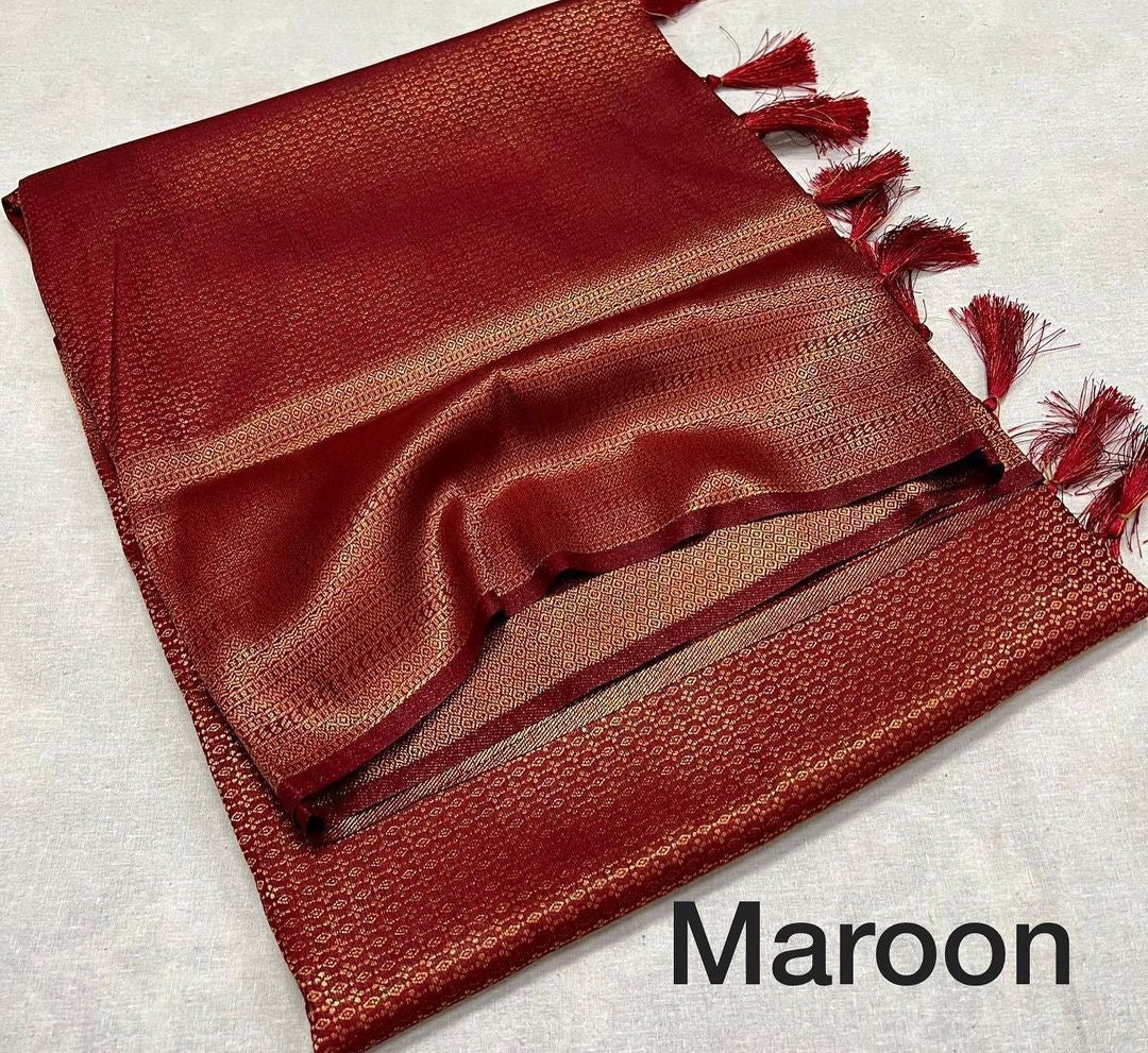 Soft kubera soft silk with copper zari