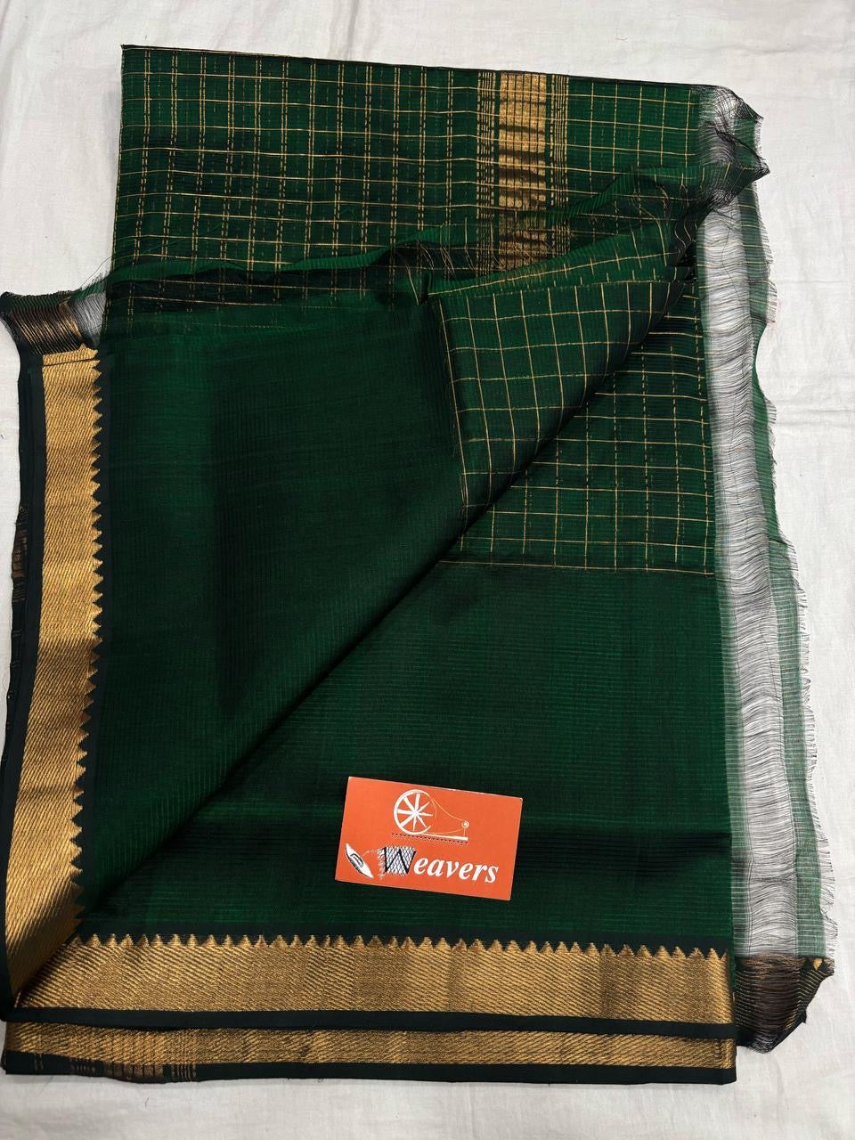 Beautiful Mangalagiri Silk cotton saree with zari checks