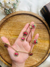 Round Lotus motifs necklace
