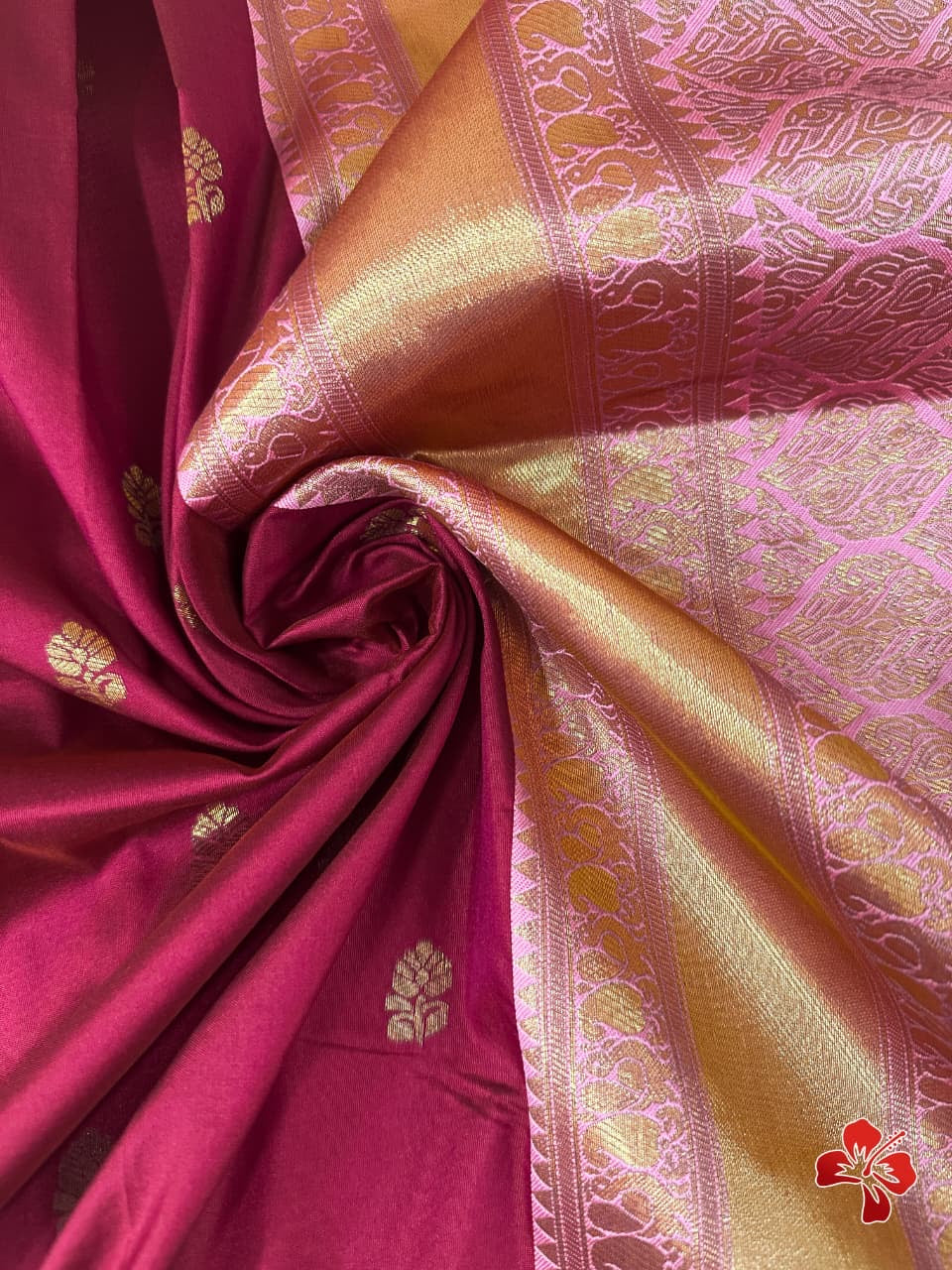 Beautiful soft semi silk saree with contrast border
