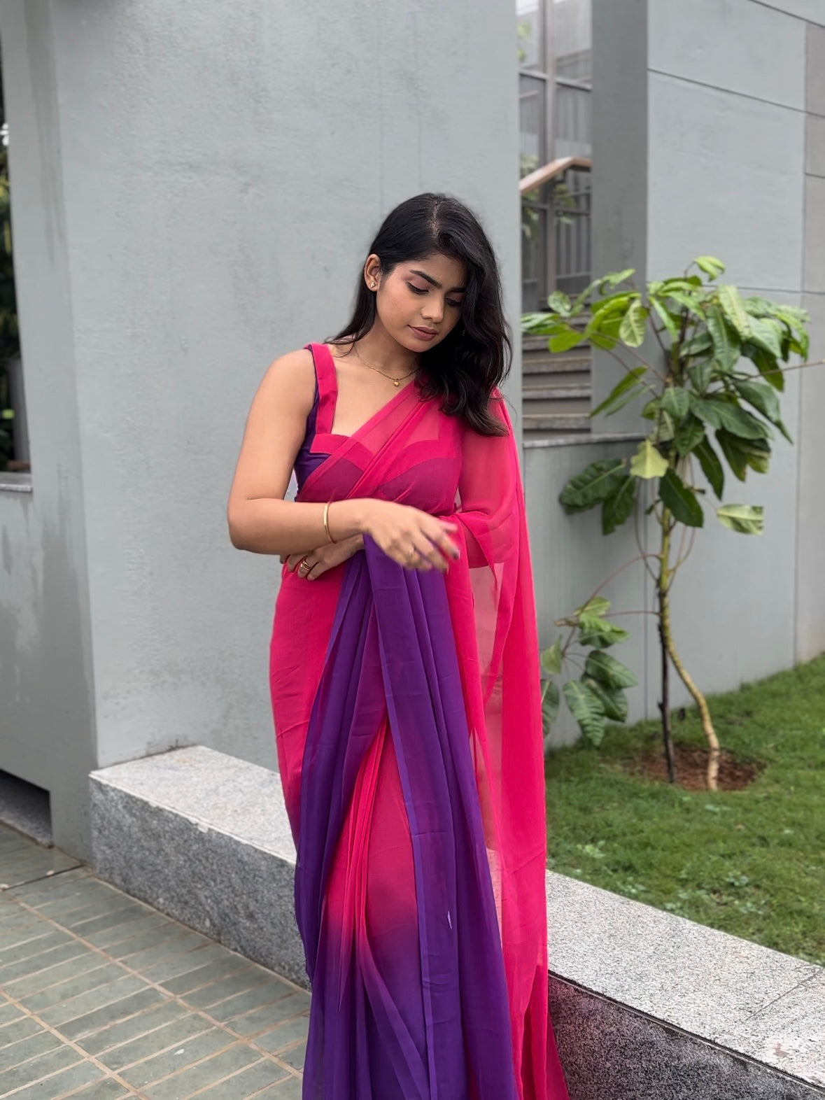 Soft georgette Ready to wear saree