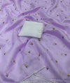 Soft kota saree with small floral butta embroidered body and lace border..