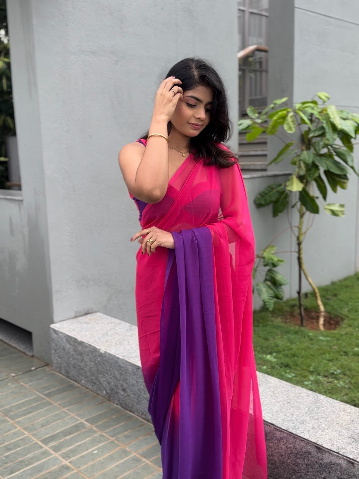 Soft georgette Ready to wear saree