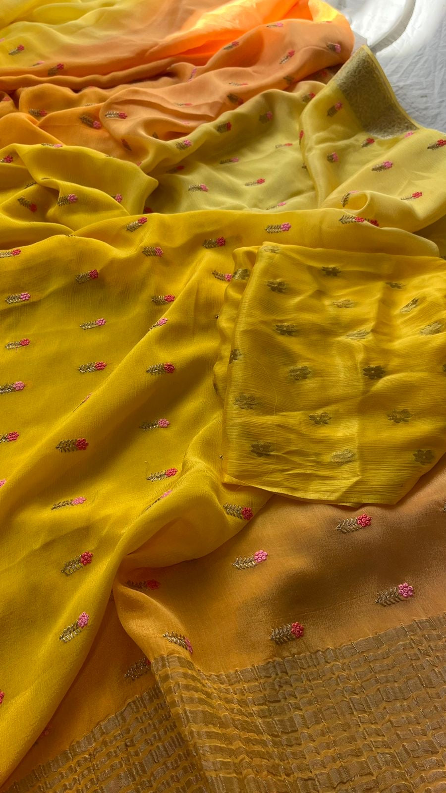 Soft ombré chinon crepe silk