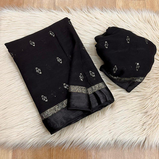 Viscous georgette with sequins buttas