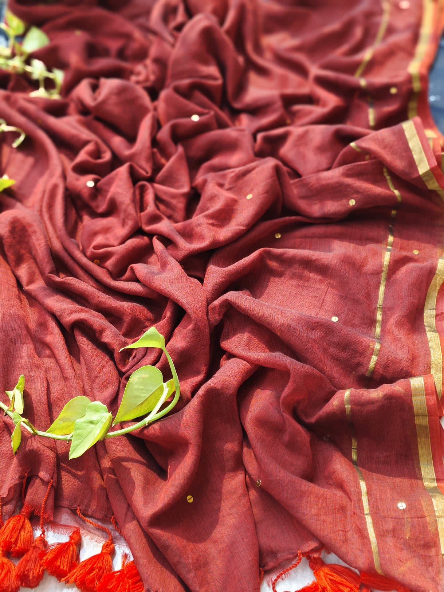 Soft Mul cotton with double zari border