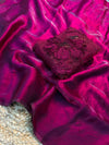 Beautiful plain metallic shimmer saree with designer blouse piece with intricate work