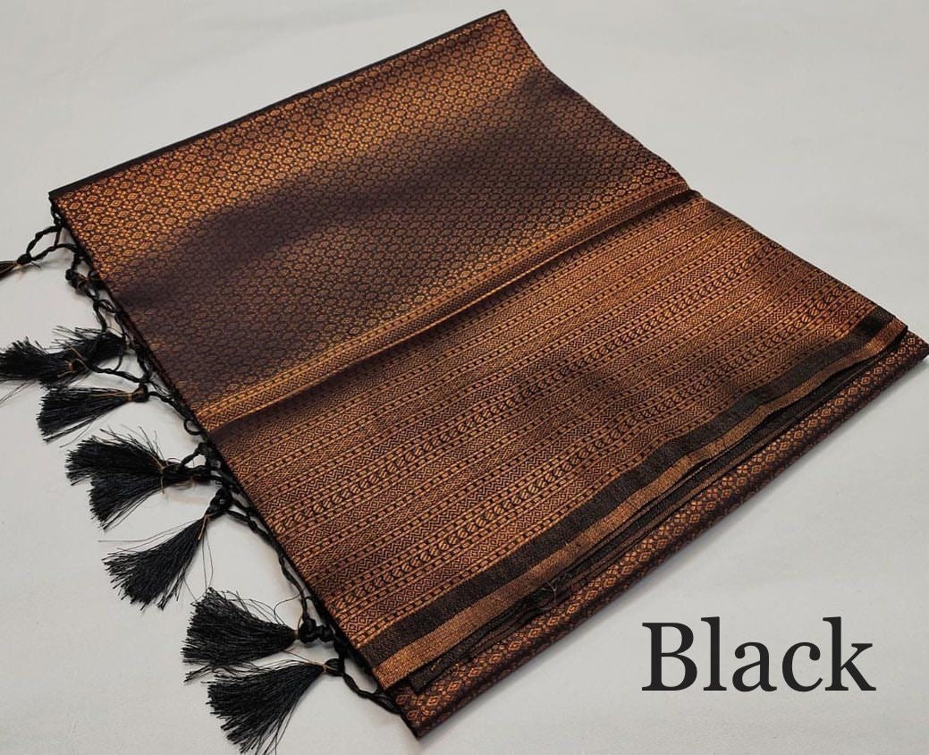 Soft kubera soft silk with copper zari