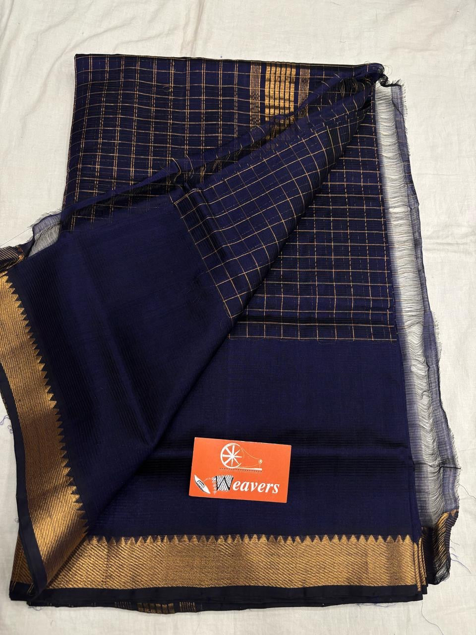 Beautiful Mangalagiri Silk cotton saree with zari checks