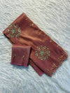 Soft two tone tissue silk with sequins and gotta patti work
