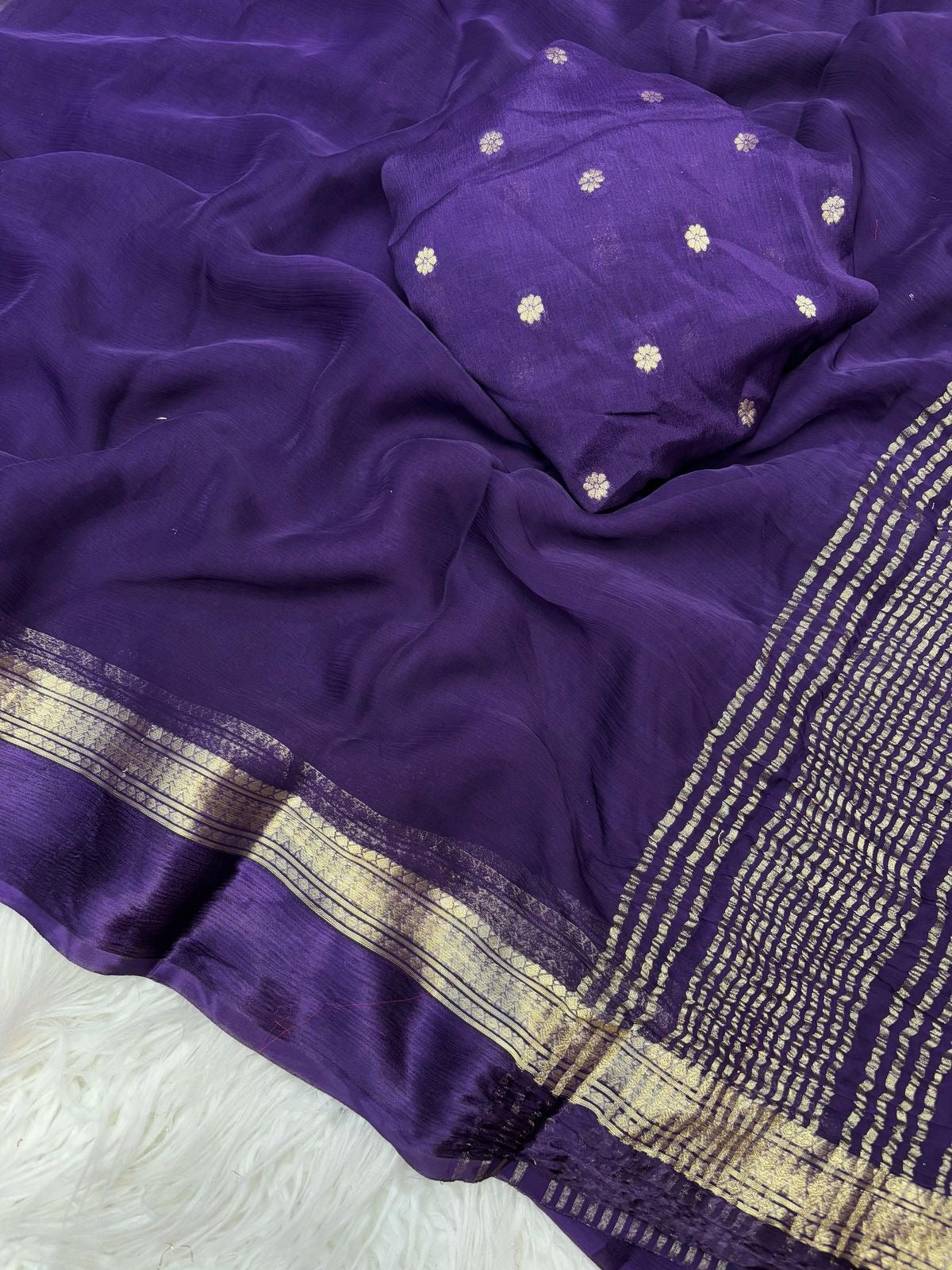 Soft chiffon saree with satin border