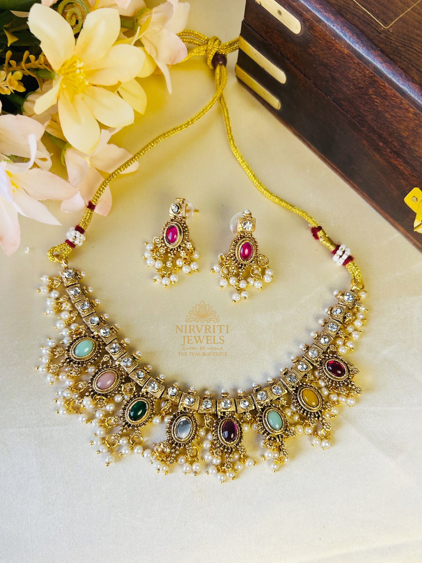 Beautiful Multi color stones necklace