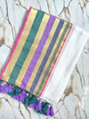 Pure authentic mul cotton saree with multi color border