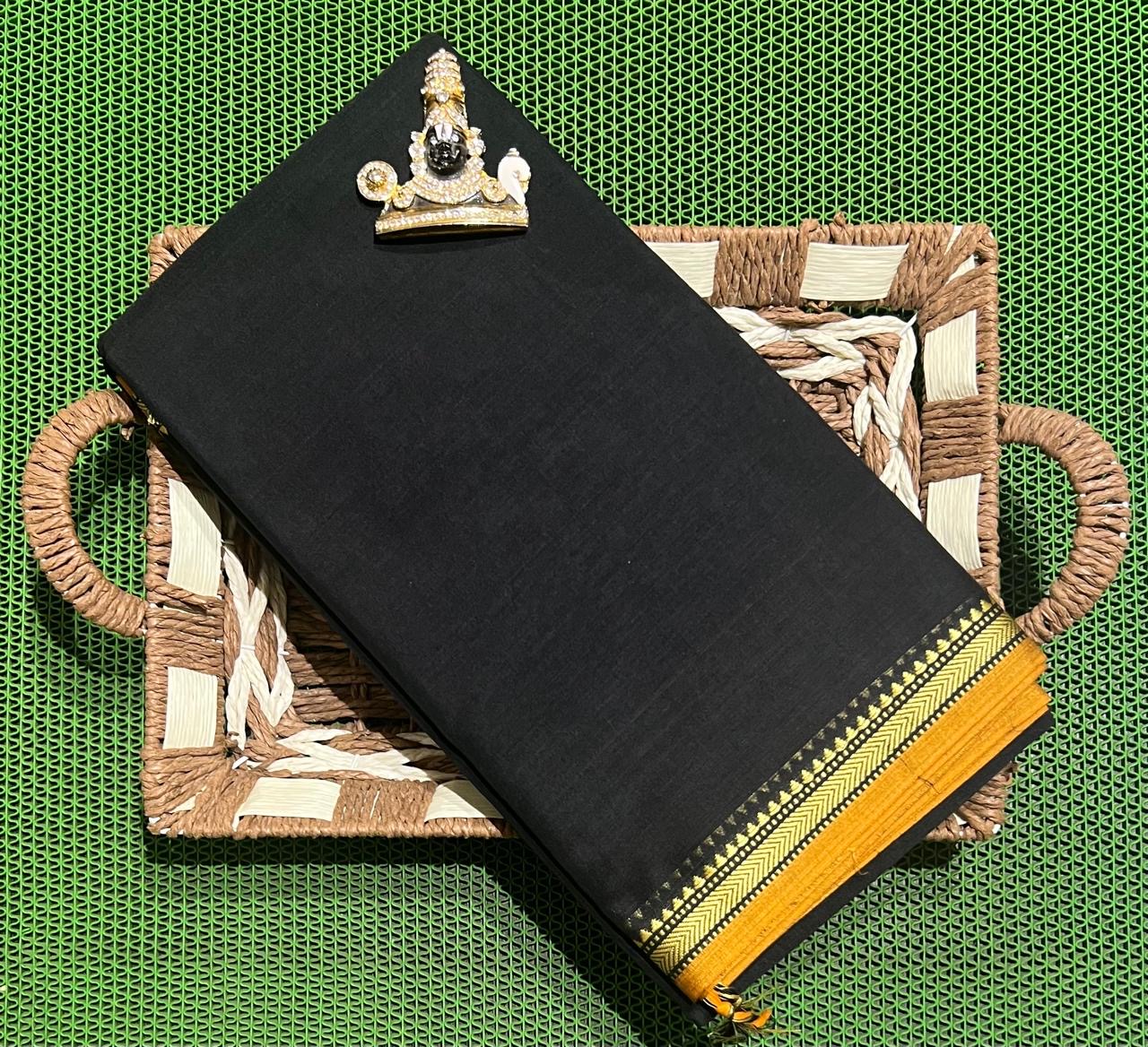 Beautiful soft Narayanpet Saree- black