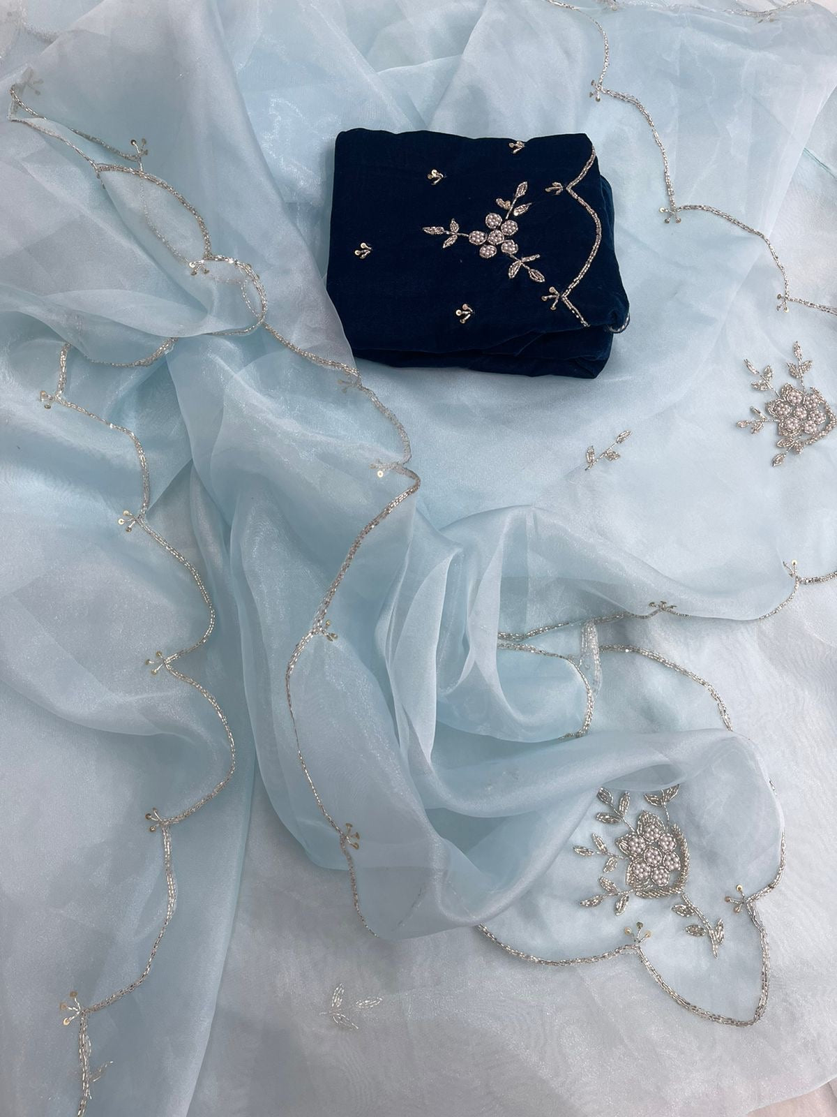 Soft organza with handwork