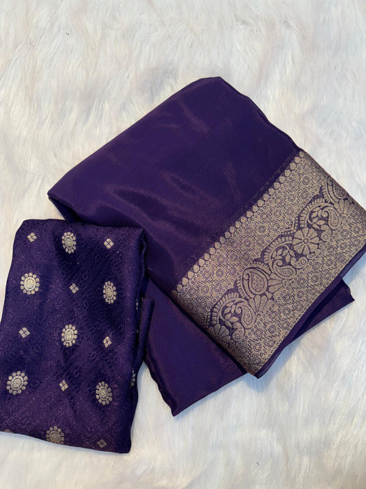 Soft viscous crepe silk saree