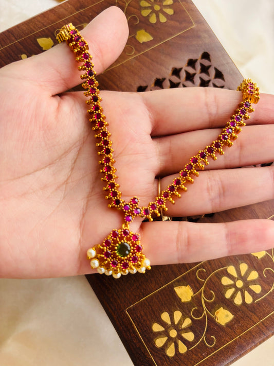 Kemp ruby attigai necklace
