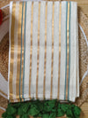 Pure and authentic mul cotton saree with zari stripes