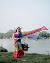 Soft Mul cotton saree - multi color