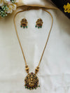 Beautiful Lakshmi temple pendant chain - green