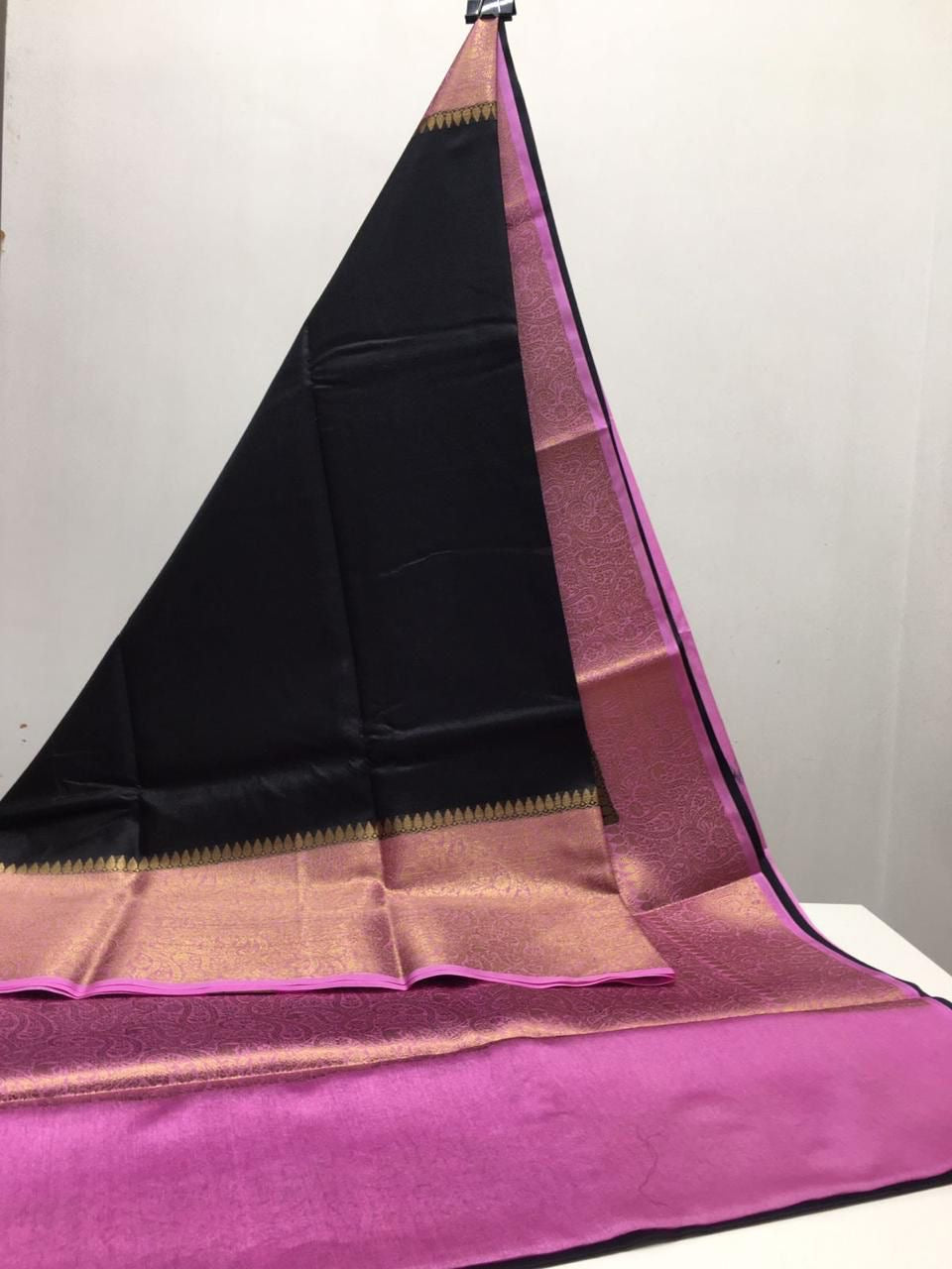 Semi Banarasi warm silk Contrast