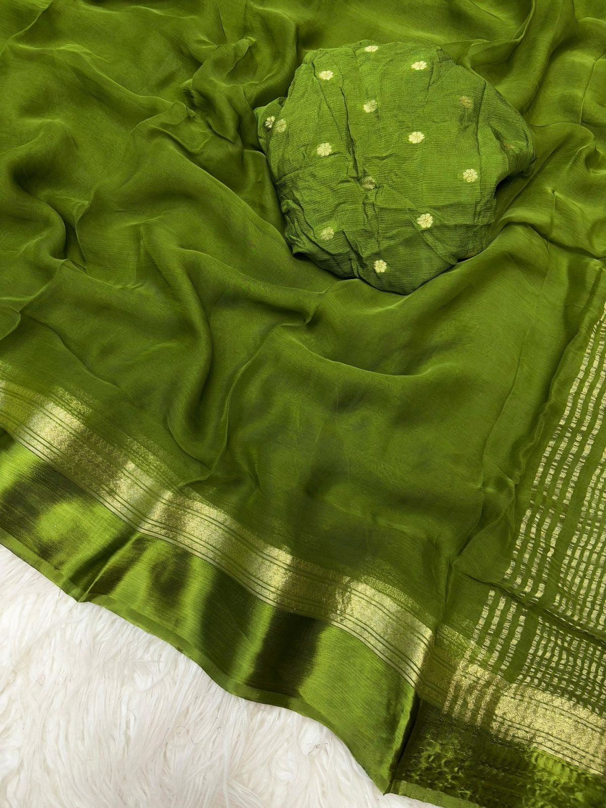 Soft chiffon saree with satin border