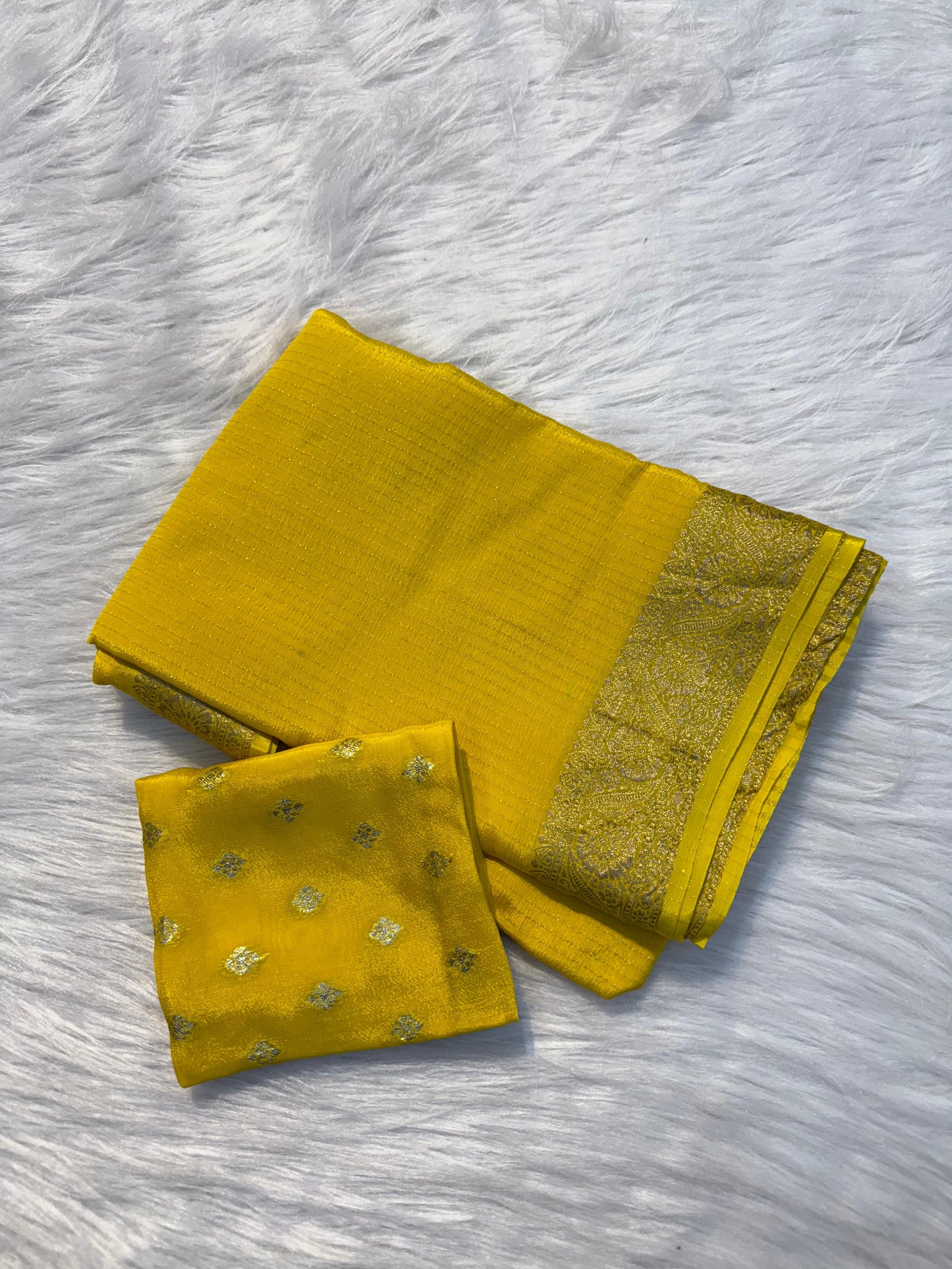 Premium viscous chinon silk with lurex zari lines