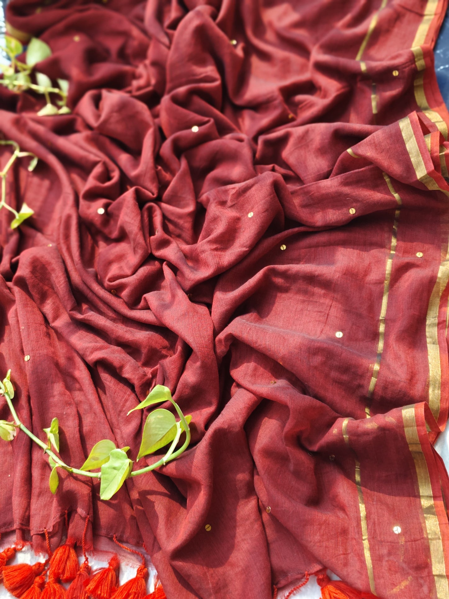 Soft Mul cotton with double zari border