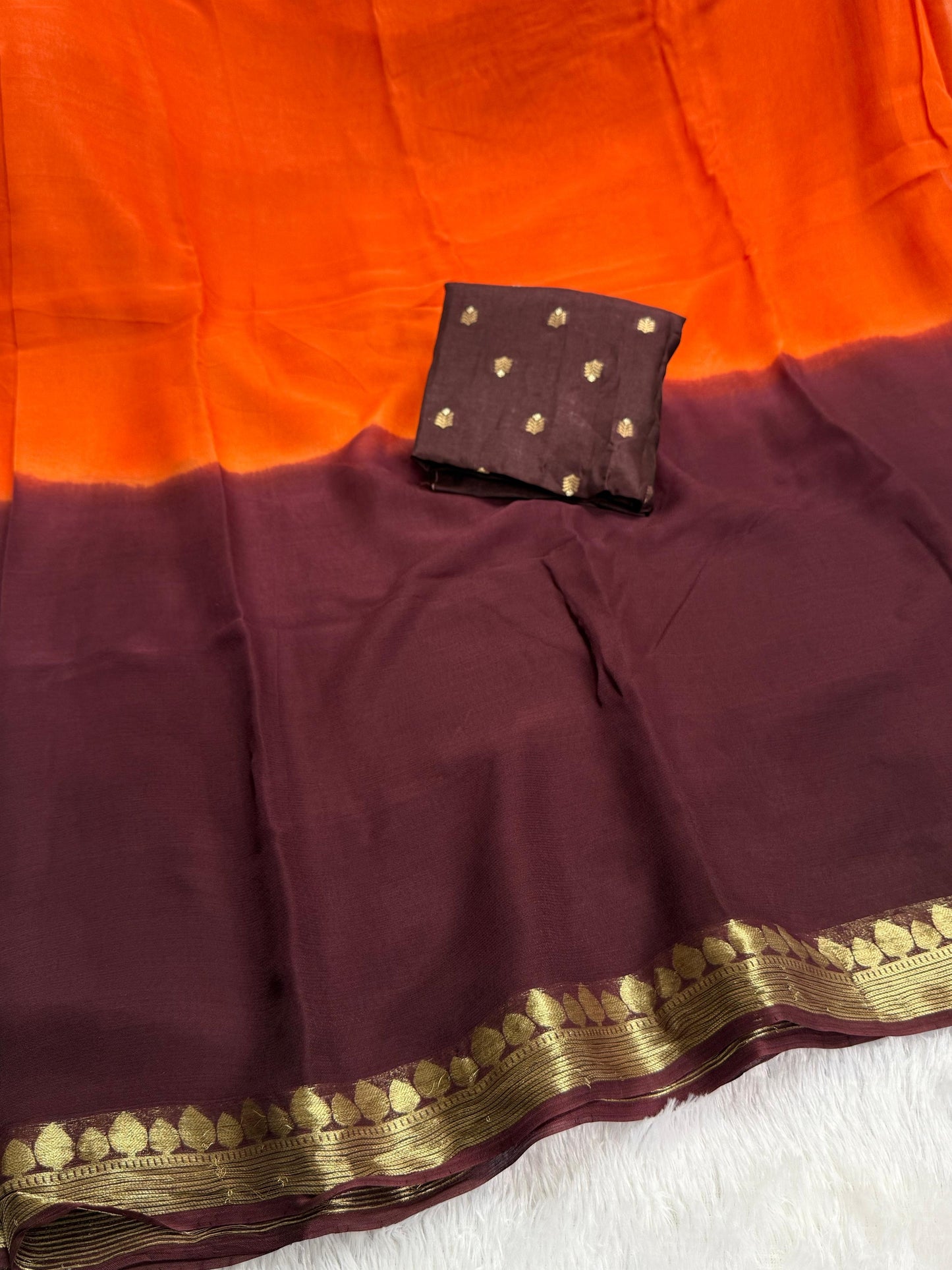 Beautiful soft viscous georgette shaded saree
