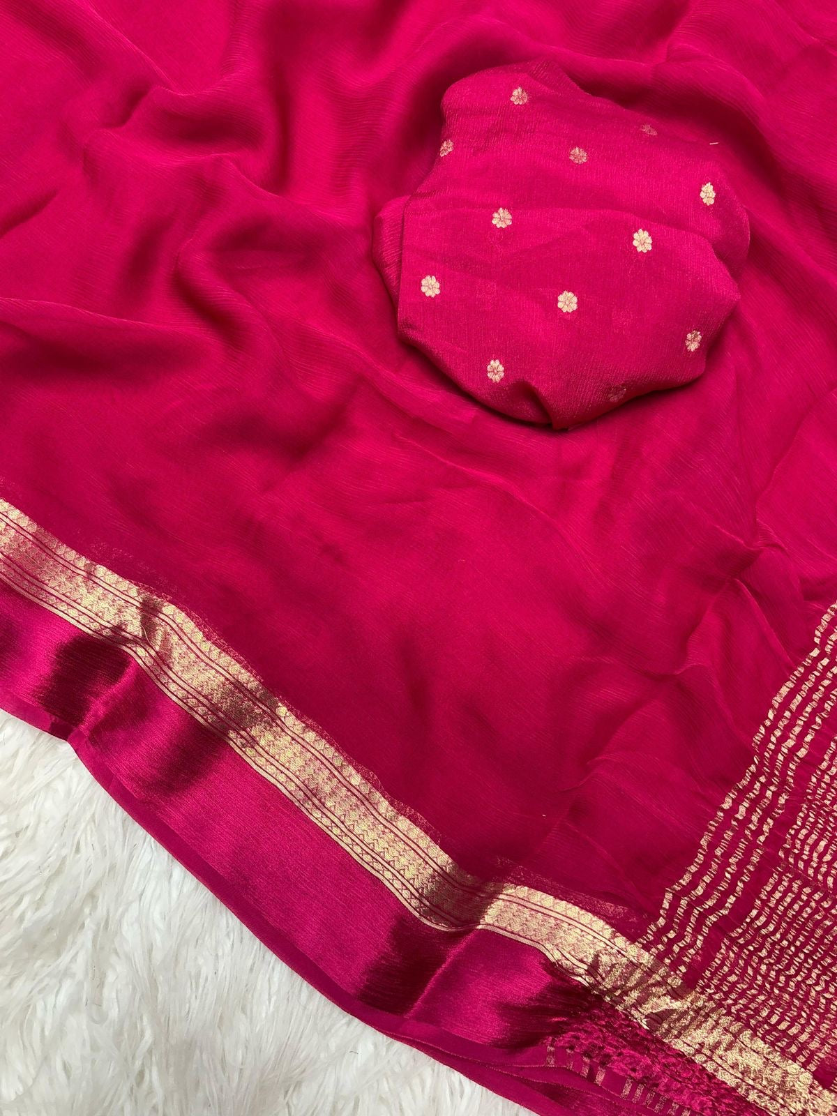 Soft chiffon saree with satin border