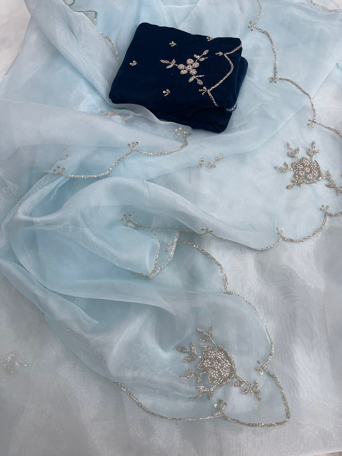 Soft organza with handwork