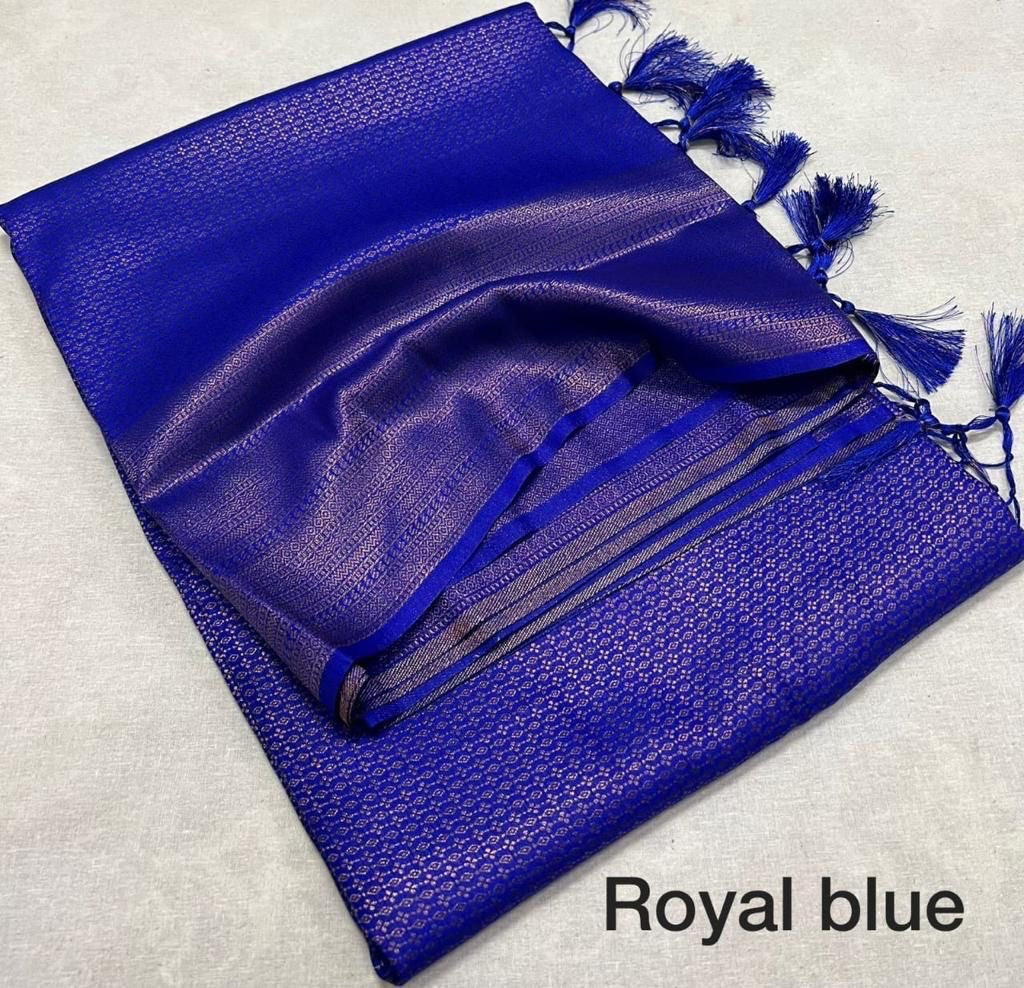 Soft kubera soft silk with copper zari
