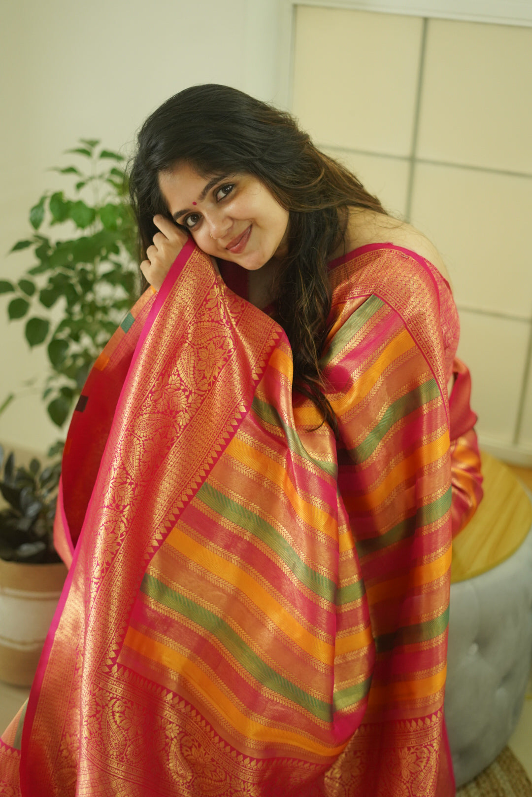 Premium banarasi crepe silk saree