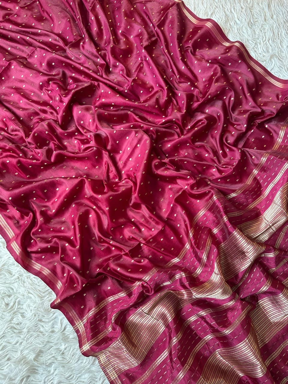 Banarasi semi katan silk with buttas
